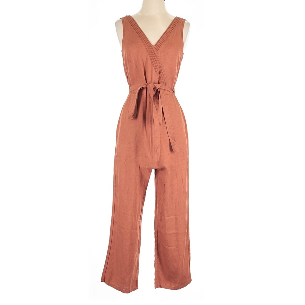 Kuhl Jumpsuit Clay Orange‎ Tencel Blend Wide Leg Sleeveless Jumpsuit XS Gorpcore